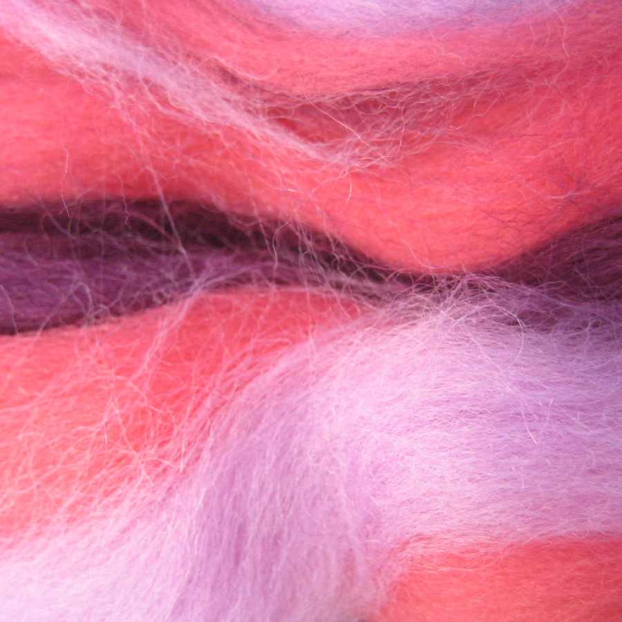 Шерсть полутонкая мультиколор сиренево-розовые отенки
