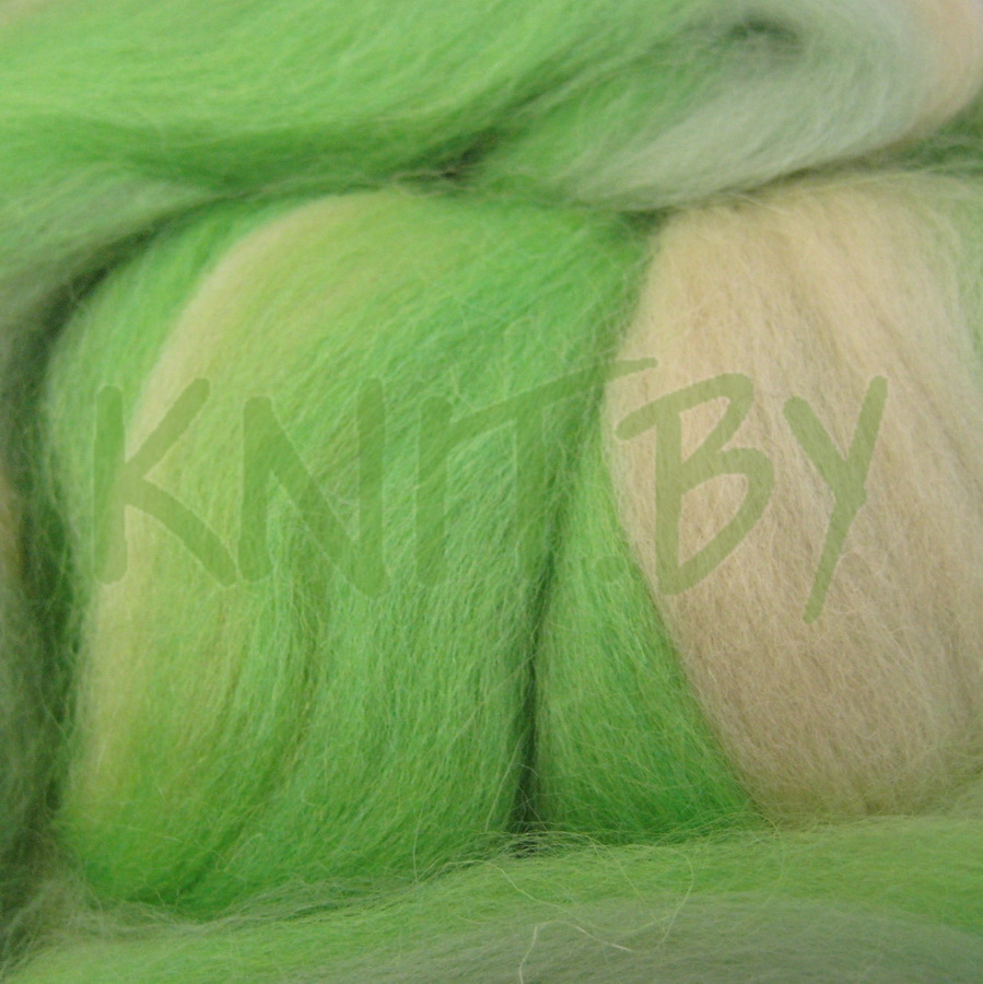 Шерсть полутонкая мультиколор мятно-фисташковые оттенки