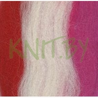 Шерсть полутонкая мультиколор красно-розовые оттенки