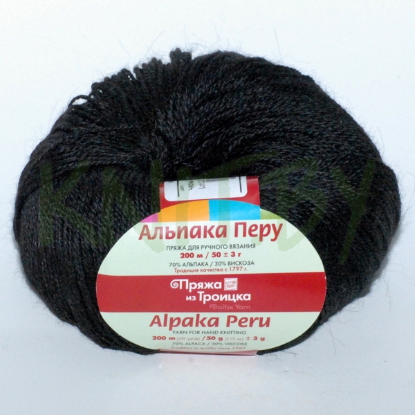 Пряжа Альпака Перу чёрный