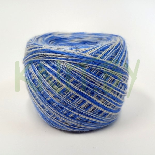 Пряжа Слонимский нитрон меланж бело-синий