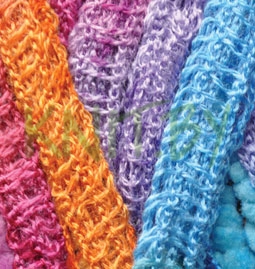 Пряжа Alize Dantela сине-рыже-лилово-зелёный