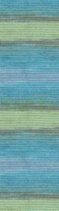 Пряжа Bella batik сине-салатовый оттенок